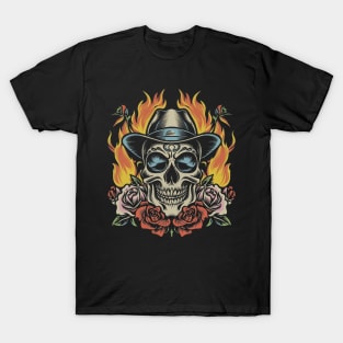 Inferno Ignition Vintage Tattoo - Fiery Iconic T-Shirt